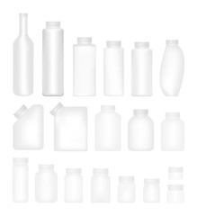 Blank Set of Plastic Packaging Bottles with Cap 
