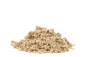 Pile of sand on white background.