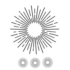 Sun rays hand drawn, linear drawing