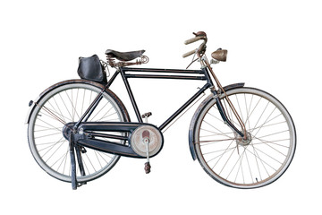 Fototapeta na wymiar Old bicycle isolated on white background.