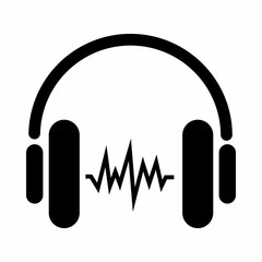 Sound in headphones icon, simple style