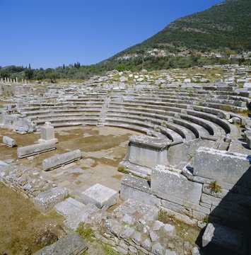 Amphitheatre at Sanctuary of Zeus, Mavromati Ithomi, Peloponese, Greece
