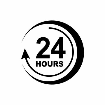 24 hours support icon, simple style