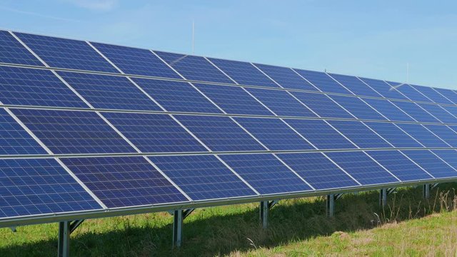 solar panels and rural landscape