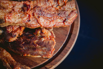 Meat grill, barbecue menu, pork ribs