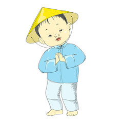 Chinese boy. Kid in national costume.