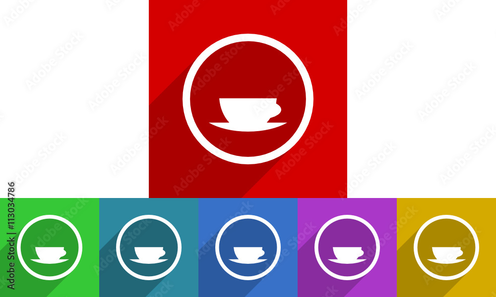 Aufkleber Flat design web coffee vector icon