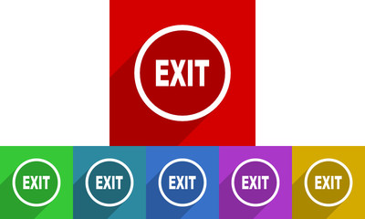 Flat design web exit vector icon