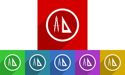 Flat design vector e-learning icon set