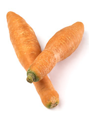 Zanahorias sobre fondo blanco