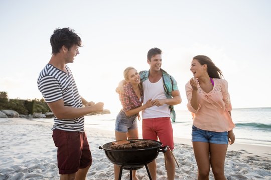 Friends having a barbecue