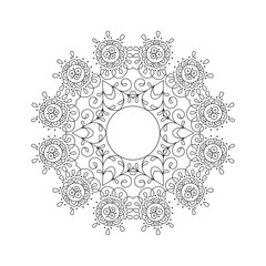 Abstract round ornament. Mandala. Abstract background. Design for coloring  page