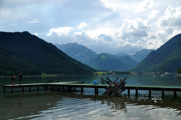 Aachensee mit Badesteg