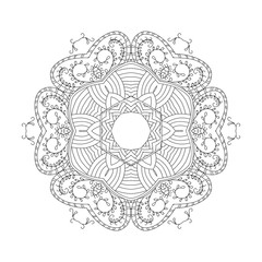 Abstract round ornament. Mandala. Abstract background. Design for coloring page