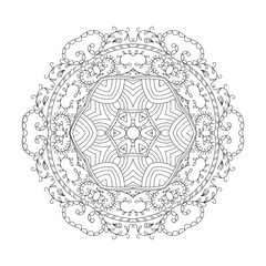 Abstract round ornament. Mandala. Abstract background. Design for coloring page
