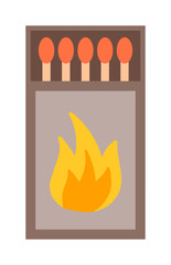 Vector burning matches sticks