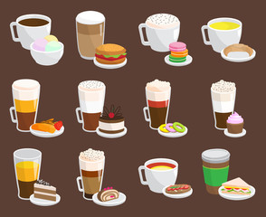 Coffee snack vector illustration.