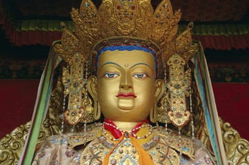 Buddha statue, Xiaozhao temple, Lhasa, Tibet, China