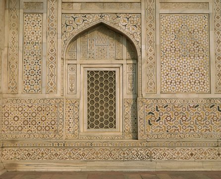 Detail of the tomb of Itmad ud Daulah (Itimad-ud-Daulah), Agra, Uttar Pradesh State