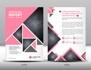Pink Annual report template business brochure flyer template in