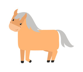 Cartoon pony vector illustration.