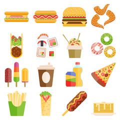 Fast food vector set.