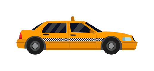 Yellow taxi vector illustration.