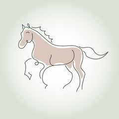 Horse minimal line style vector