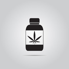 Drug bottle vector icon for web and mobile