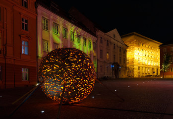 Capital of Slovenia, Ljubljana, in night lights