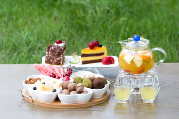 delicious food on table