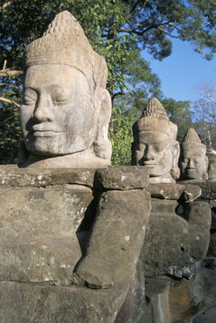 South Gate, Angkor Thom, Angkor, Siem Reap, Cambodia