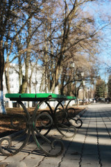 Fototapeta na wymiar bench in spring park