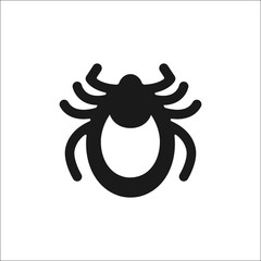 Encephalitis tick icon vector. Mite sign isolated on white background. Flat design. Vector illustration.