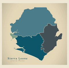 Modern Map - Sierra Leone Provinces colored SL