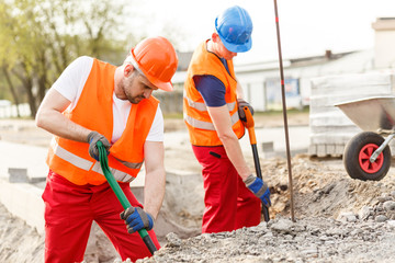 Labourers working very hard