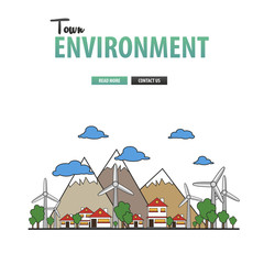 Town environment background for business