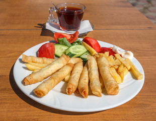 outdoor served turkish borek