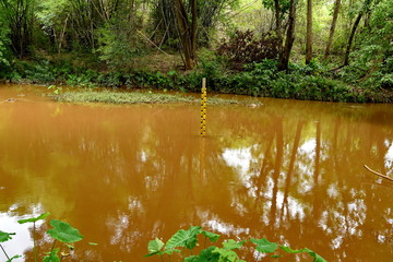 water level indicators at a river