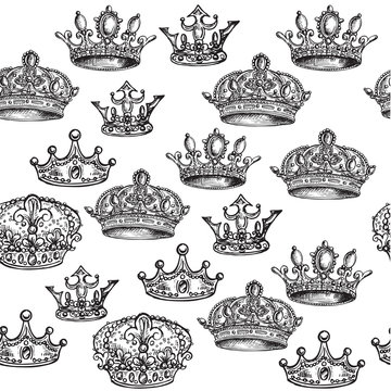seamless pattern with the crown