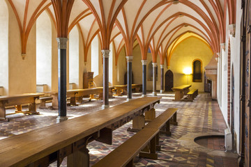 Refectory of the castle in Malbork, Poland