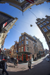 streets of a European city of Amsterdam.