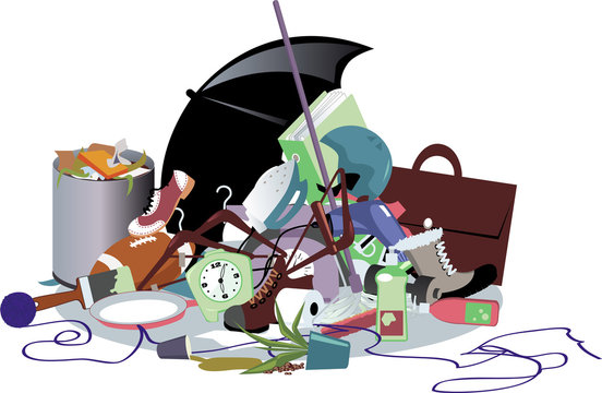 Pile of household trash, EPS 8 vector illustration, no transparencies