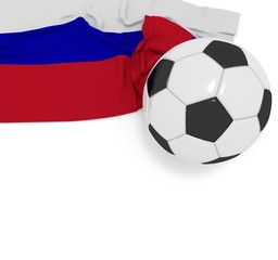 Fototapeta premium Fußball mit Flagge Russland