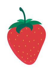 Red strawberry vector illustration.