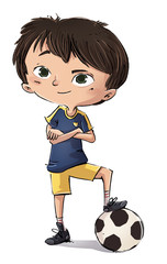 niño futbolista con pelota © cirodelia