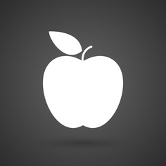  an apple    white icon on a dark  background