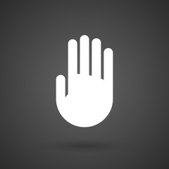 Fototapeta premium a hand white icon on a dark background