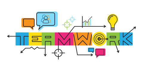 “TEAMWORK” Line Icon Sketch Notes