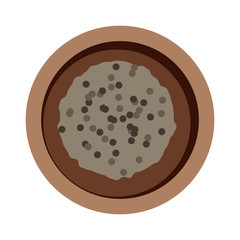 Fototapeta premium Buckwheat plate top view vector illustration.